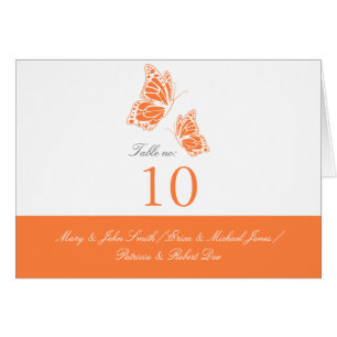 Einfache orange Schmetterlings-Tabellen-Platzkarte
