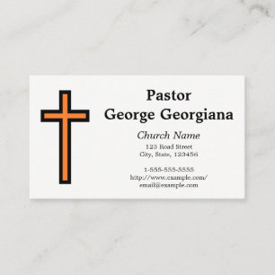 Einfache Orange- und Black Christlich Cross-Busine Visitenkarte