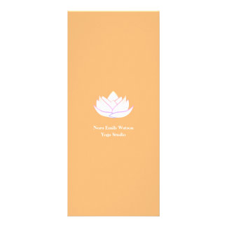 Einfache Orange- und violette Lotusblumen-Preislis Werbekarte