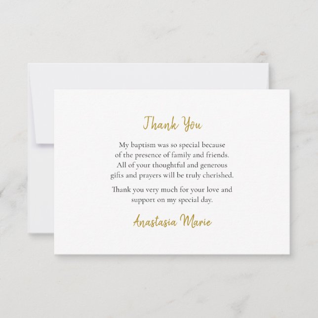 Einfache orthodoxe christliche Taufe Dankeskarte (Vorderseite)