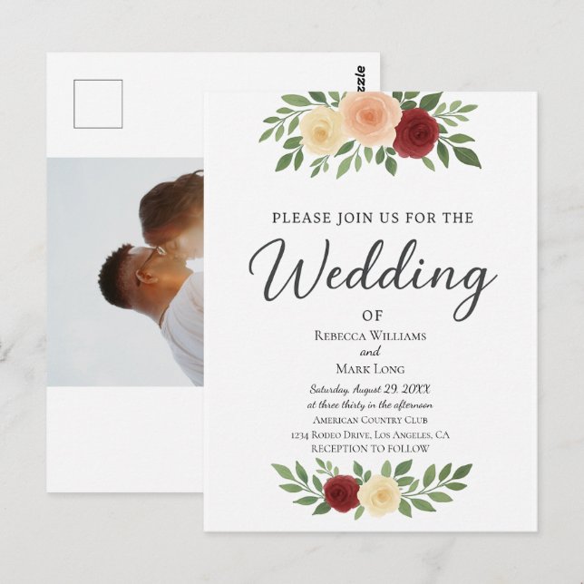 Einfache Overlay-Foto-Einladung Postkarte (Vorne/Hinten)