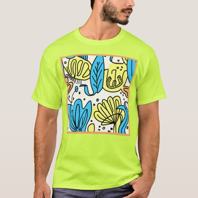Einfache Ozeanmuster Kunst T-Shirt (Vorderseite)