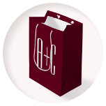 Einfache Paare Initialen | White & Burgund Mittlere Geschenktüte<br><div class="desc">Klug,  kühn und modern.</div>