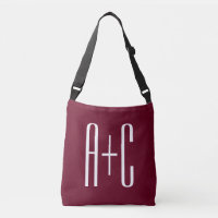 Einfache Paare Initialen | White & Burgund