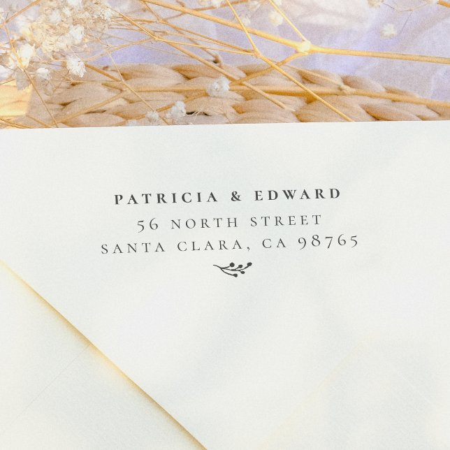 Einfache Paare Namen & rustikale Rücksendeadresse Permastempel (Von Creator hochgeladen)