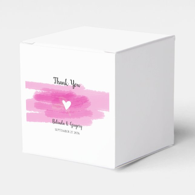 Einfache Paint Strokes & Heart Wedding Geschenkschachtel (Vorderseite)