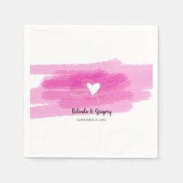 Einfache Paint Strokes & Heart Wedding Serviette