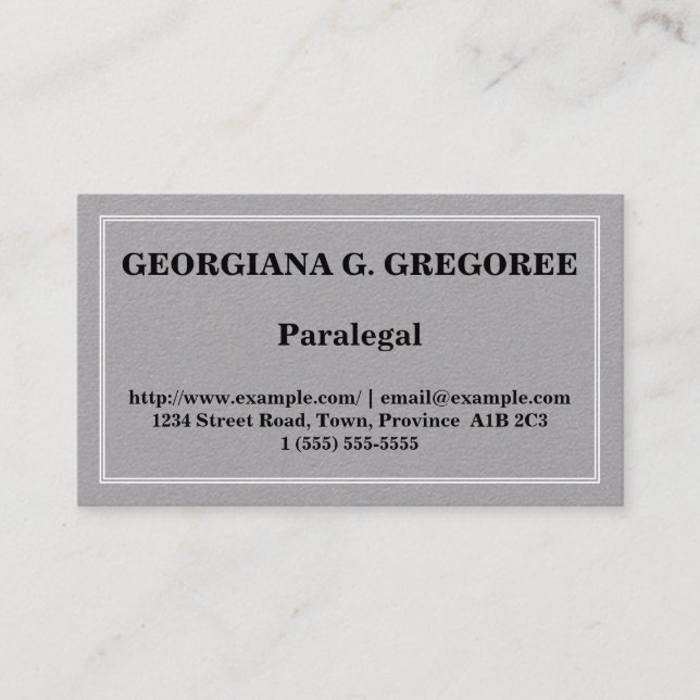 einfache Paralegal-Visitenkarte Visitenkarte (Vorderseite)