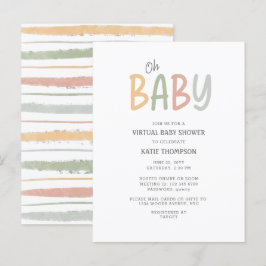 Einfache Pastel Oh Baby Virtual Baby Dusche Ankündigungspostkarte