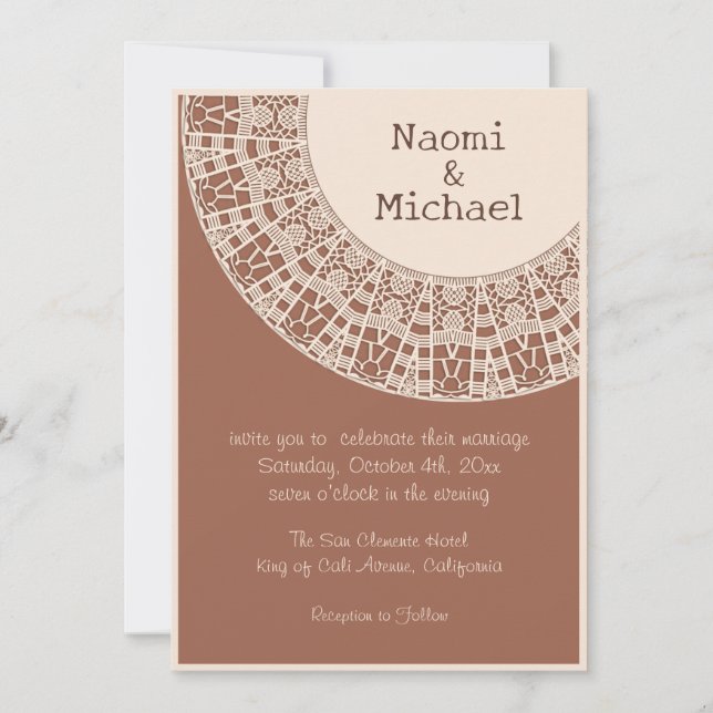 Einfache Pastel Terracotta mit Hochzeit Einladung (Vorderseite)