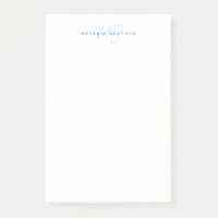 Einfache Pastell Blau-Minimalistisch-Monogramm-Bez