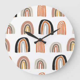 Einfache Pastell Rainbow Kids Style Große Wanduhr