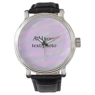 Einfache Pastellfarben Glitzer hinzufügen Foto Armbanduhr