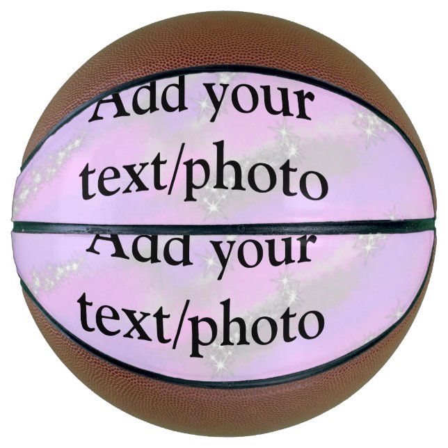 Einfache Pastellfarben Glitzer hinzufügen Foto Basketball (Vorderseite)