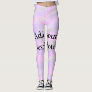 Einfache Pastellfarben Glitzer hinzufügen Foto Leggings