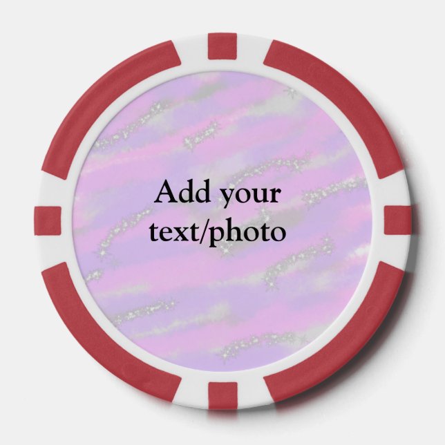 Einfache Pastellfarben Glitzer hinzufügen Foto Pokerchips (Vorderseite)
