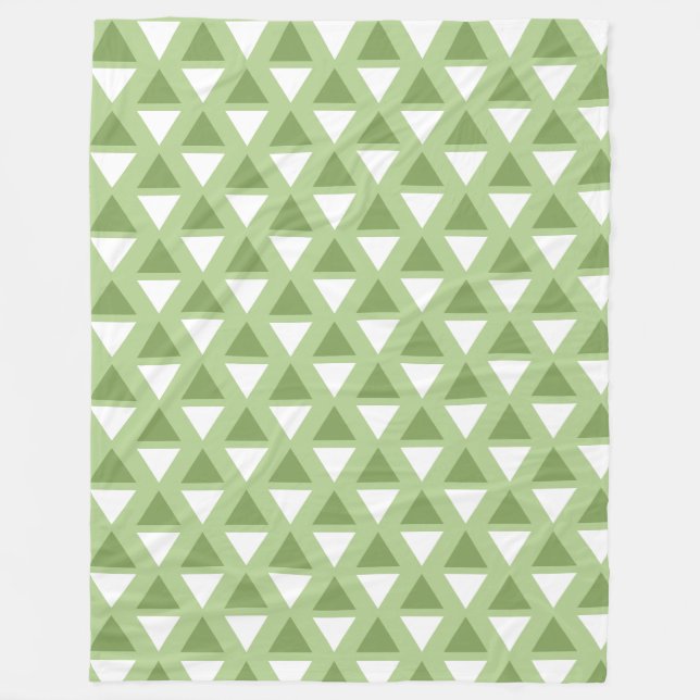 Einfache pastellgrüne geometrische Muster Fleecedecke (Vorderseite)