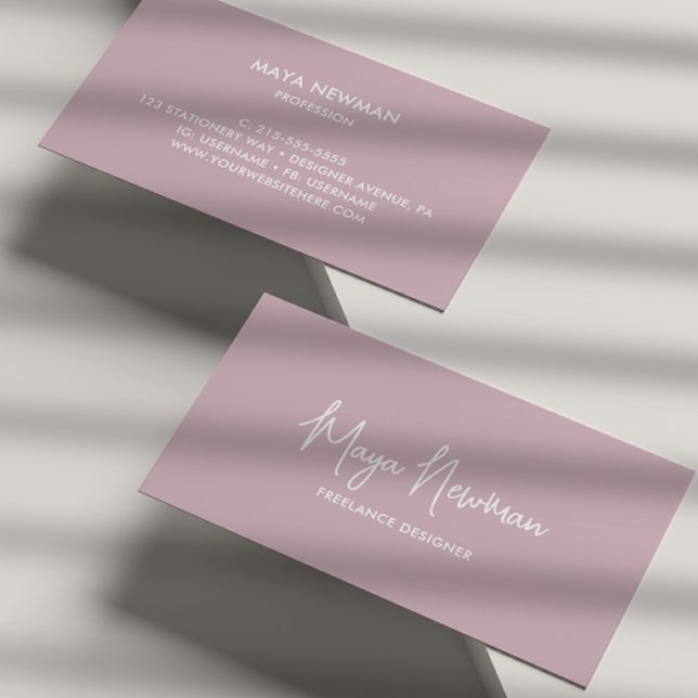 EINFACHE PASTELUNTERSCHRIFT NAME BERUFLICH VISITENKARTE (Von Creator hochgeladen)