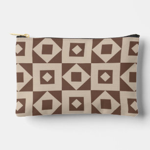 Einfache Patch Brown Cream Print Cut Nähen Klein Zubehörtasche