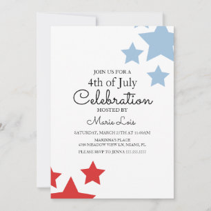 Einfache Patriotische 4. Juli Stars Streifen Veran Einladung