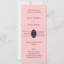 Einfache Peach Personalisiert Wedeleinladung