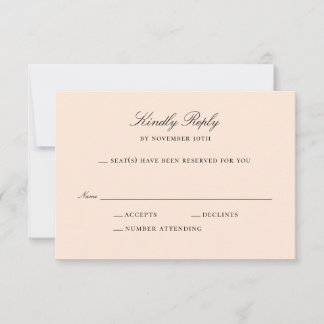 Einfache Peach-RSVP-Kartenformulierung Antwortkart RSVP Karte