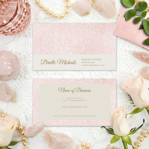 Einfache Pearl Pink Satin mit elegantem Gold Scrip Visitenkarte
