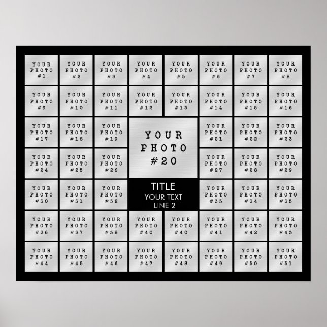 Einfache, Personalisierte 51-FotoCollage Poster (Vorne)