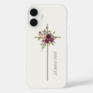 Einfache Personalisierte Bezeichnung für Cross Bur iPhone 16 Hülle
