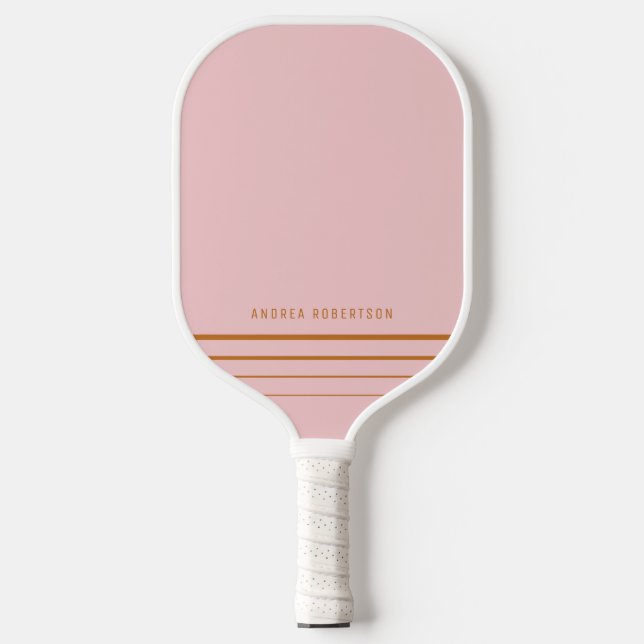 Einfache Personalisierte Bezeichnung für Rosa und  Pickleball Schläger (Vorderseite)
