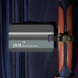 Einfache Personalisierte Elegantasche Reisen Grau Gepäckanhänger