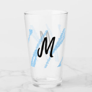 Einfache personalisierte Glitter-Monogramm-Backen- Glas