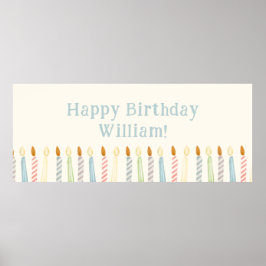 Einfache Personalisierte Happy Birthday Candles Poster