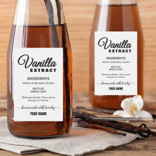 Einfache Personalisierte, hausgemachte Vanilla Ext Weinetikett
