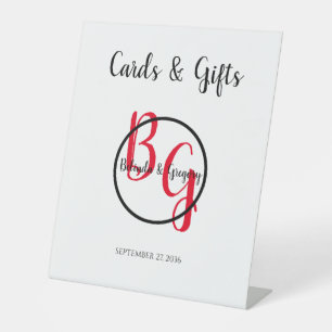 Einfache Personalisierte Hochzeitskarten und Gesch Sockelschild