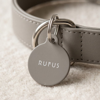 Einfache Personalisierte Hundenamen Beige Weiß Haustiermarke