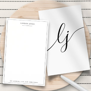 Einfache Personalisierte Kalligrafie Briefpapier