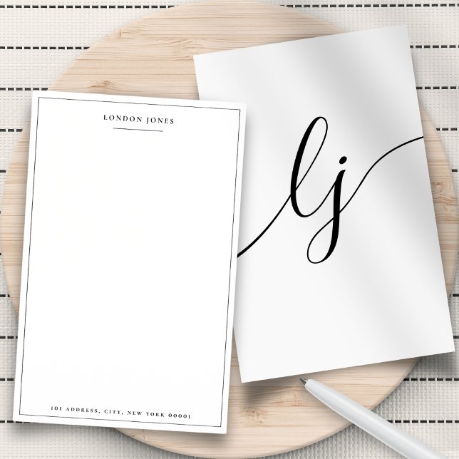 Einfache Personalisierte Kalligrafie Briefpapier (Von Creator hochgeladen)