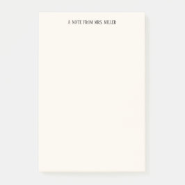 Einfache Personalisierte Lehrerin Post-it Klebezettel