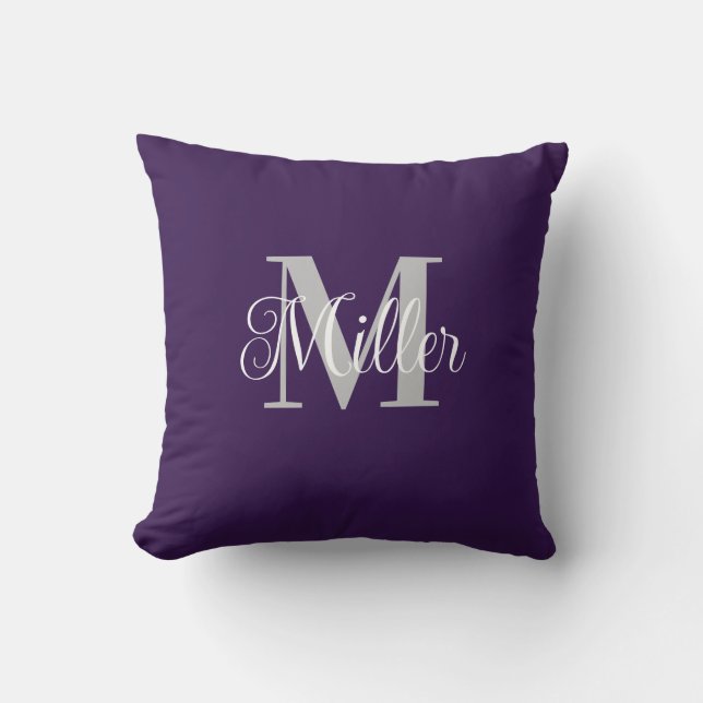 Einfache Personalisierte Monogramm Kissen (Vorderseite)