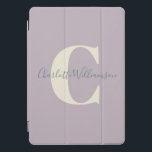 Einfache Personalisierte Monogramm und Name in Lil iPad Pro Cover<br><div class="desc">Einfache Personalisierte Monogramm und Name im Dusty Lilac iPad Fall</div>