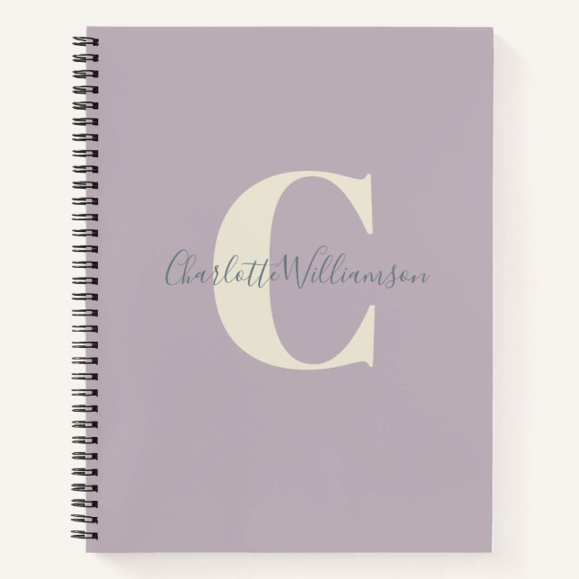 Einfache Personalisierte Monogramm und Name in Lil Notizbuch (Vorderseite)