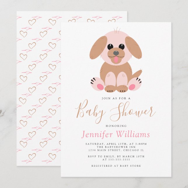 Einfache Personalisierte neutrale Babydusche für W Einladung (Vorne/Hinten)