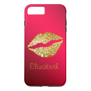 Einfache Personalisierte Red Glitzer Gold Lippen title_seo2