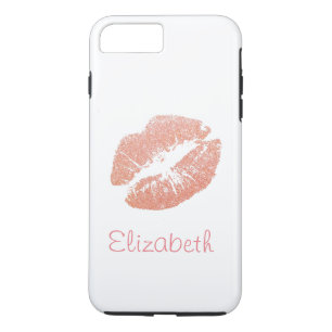 Einfache personalisierte rosa Glitzer-Lippen Case-Mate iPhone Hülle