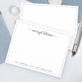 Einfache Personalisierte Schreibarbeit mit blauem Mitteilungskarte