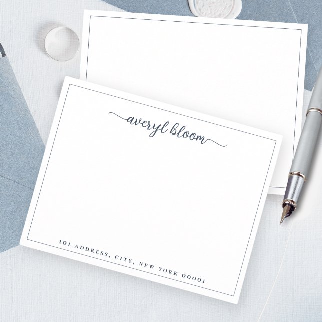 Einfache Personalisierte Schreibarbeit mit blauem  Mitteilungskarte (Von Creator hochgeladen)