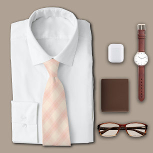 Einfache Personalisierung Kariert rosa Krawatte