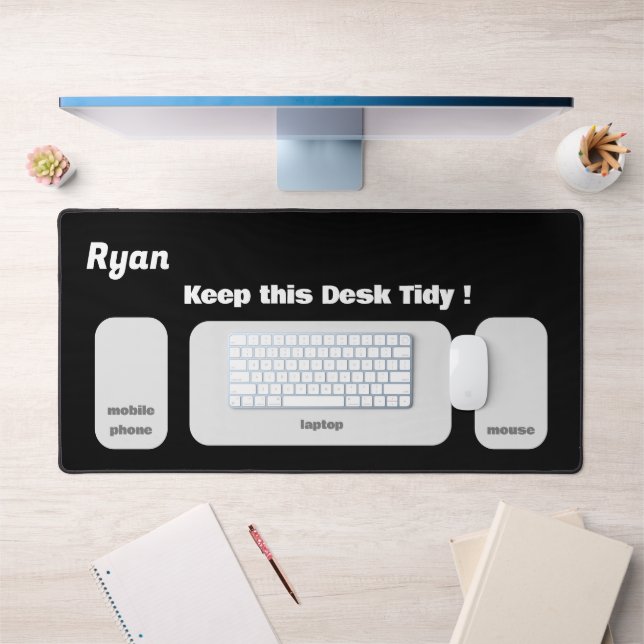 Einfache Personalisierung von Name und Meldung Schreibtischunterlage (Büro 1)