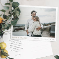Einfache persönliche Foto-Gold-Dankeschön-Hochzeit